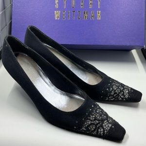 Stuart Weitzman Black soft patent heeled shoes